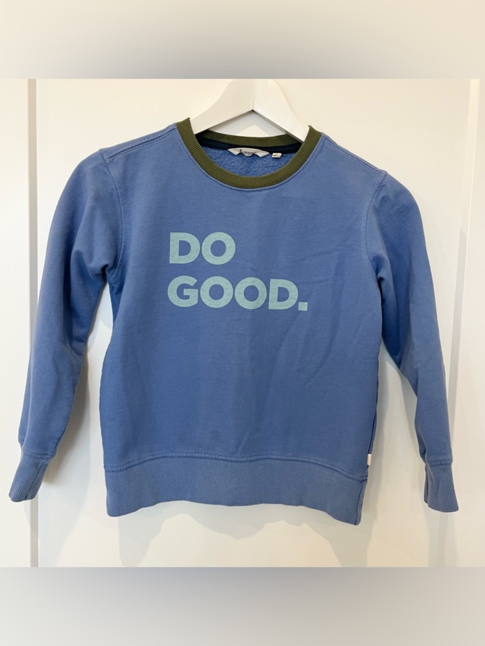 Cotopaxi Kids Do Good Organic Crew Sweatshirt Blue Unisex Size S Pullover Soft